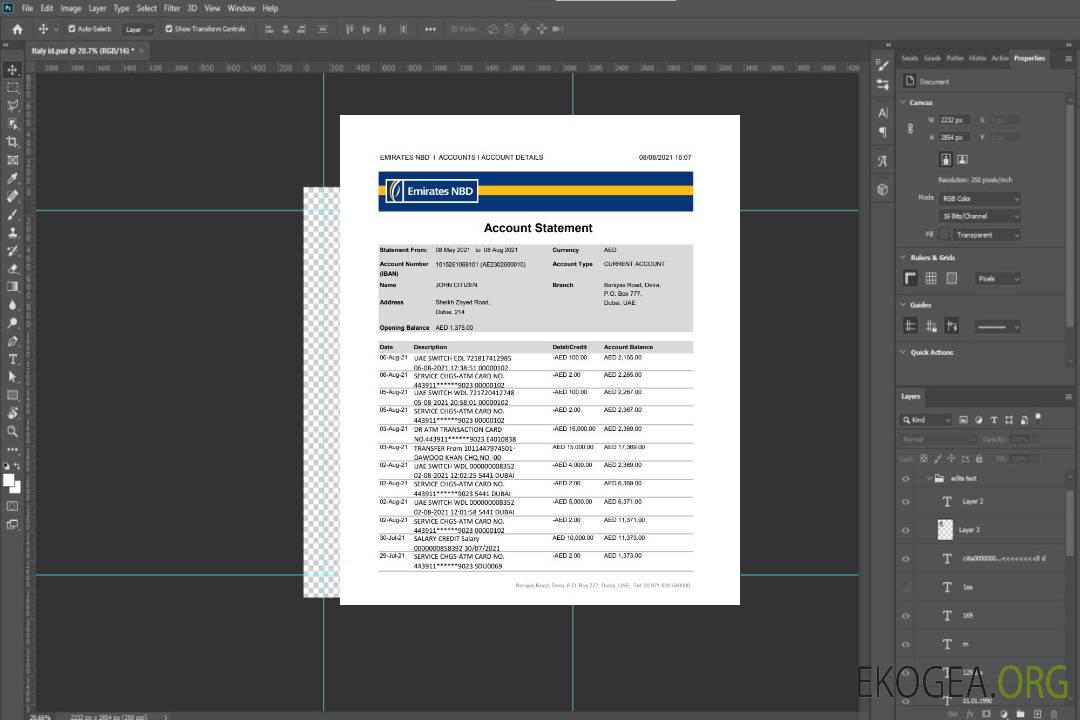 EAU Dubaï Émirats NBD excel pdf template